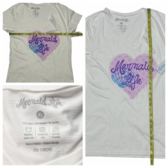 Nwt Mermaid Life White S/S Graphic T-Shirt XL - Picture 10 of 10